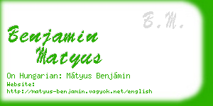 benjamin matyus business card